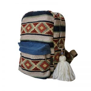 Mochila Atenea Azul con colgante decorativo