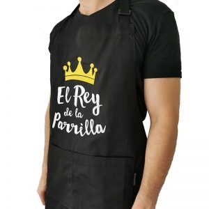 Pechera Negra de gabardina El Rey de la Parrilla2