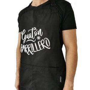 Pechera Negra de gabardina El Guatón Parrillero