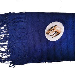 Manta Azul Diseño Caballo