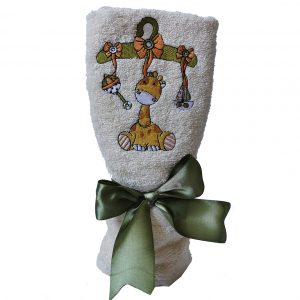 Toalla de Mano Blanca Diseño Jirafa