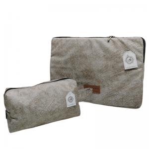 Conjunto porta notebook y estuche Beige