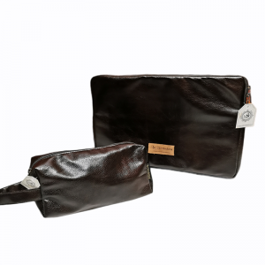 Conjunto Porta notebook y estuche Café