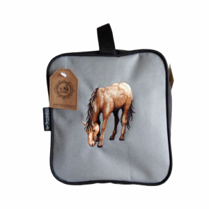 Bolso Neceser Con Diseño Caballo Bordado