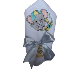 Pañal Tuto de Bebe clásico con diseño bordado elefante