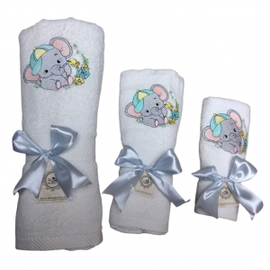 Toallas Baño ,mano y visita crema con Diseño Elefante