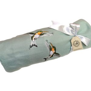 Manta de Polar Verde menta con Picaflores