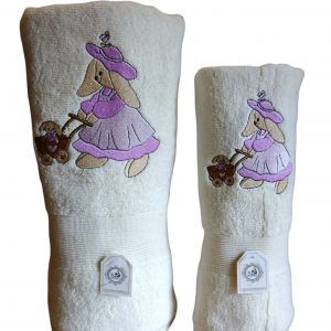 Conjunto Toallas Mano y Baño Diseño Coneja