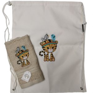 Morral con Toalla visita con Diseño Tigre