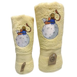 Toallas Amarillas de Mano y Baño con diseño Principito