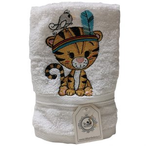 Toalla Blanca Visita con diseño de Tigre