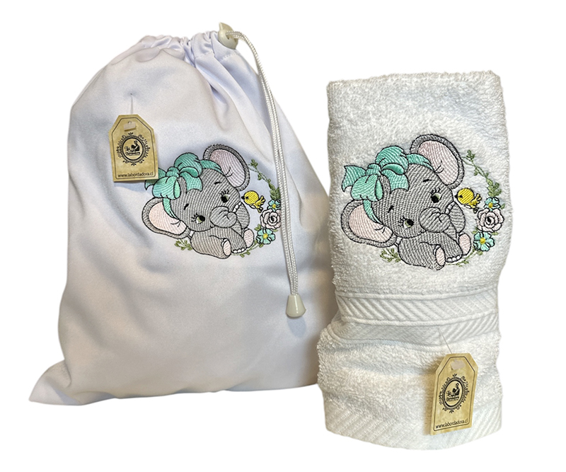 Bolsa Colación y toalla elefanta