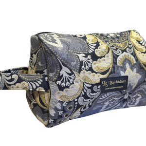 Bolso cosmetiquero floreado negro