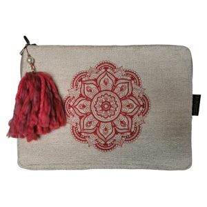 Bolso Portanotebook 13'  Mandala roja bordada