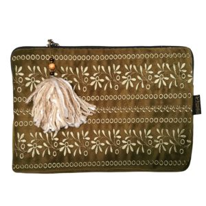 Bolso Portanotebook bordado 13' verde musgo