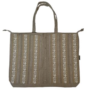 Bolso maxi bordado beige