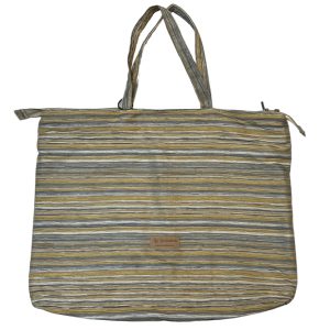 Bolso maxi con cierre líneas amarillas