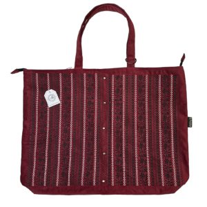 Bolso maxi bordado rojo