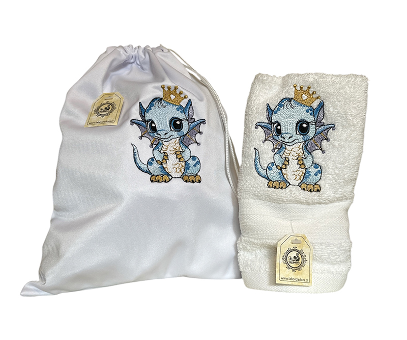 Bolsa Colación y Toalla Dragon azul